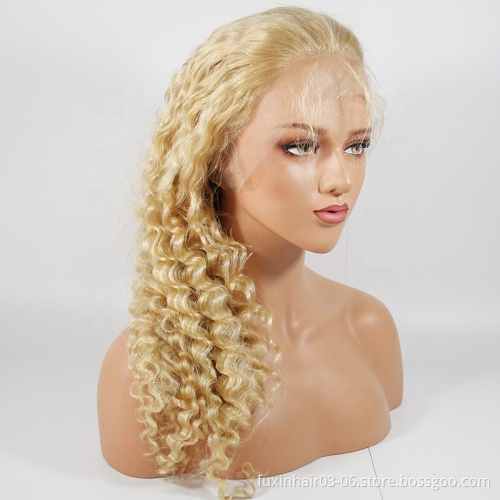 Human Hair 360 Lace Frontal Wig Transparent Blond 613 Virgin Raw Deep Wave Swiss Russian Woman Remy Hair Hair WEAVING ALL Colors